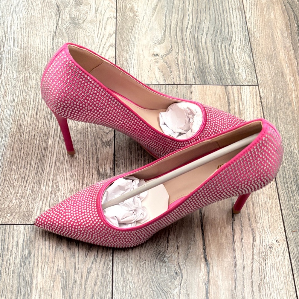 Elegant Pink Rhinestone Stilettos
